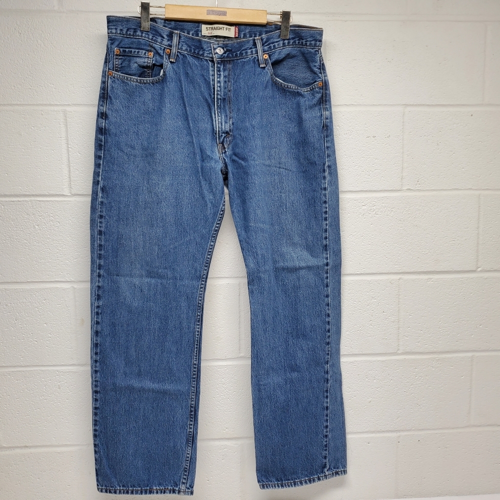 Vintage LEVIS 505 Regular Fit Straight Blue Denim Jeans 38x32 Made Bangladesh